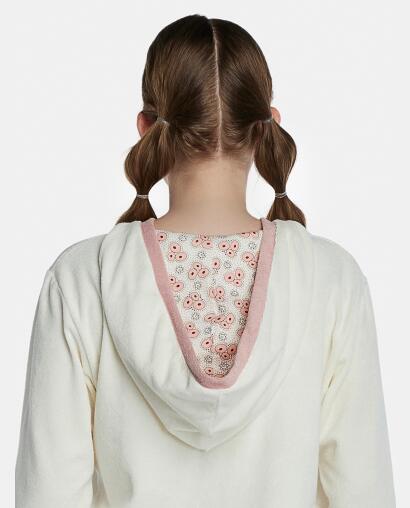 Roupão Feminino Adulto Manga Longa Fechado Com Capuz Atoalhado