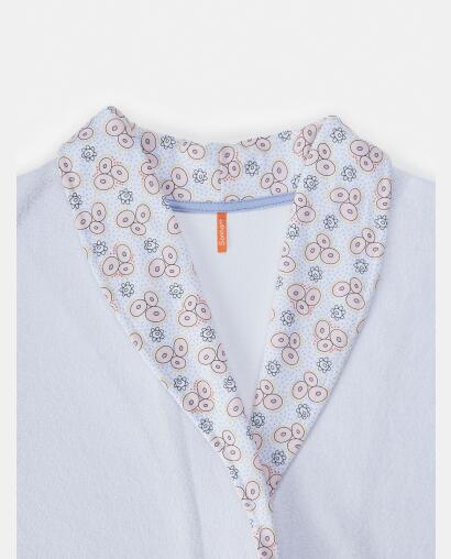 Roupão Feminino Adulto Manga Longa Traspassado Com Bolsos Atoalhado