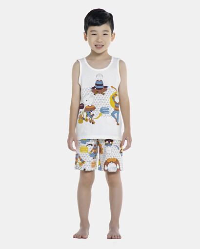 Pijama Masculino Kids  Regata e Bermuda