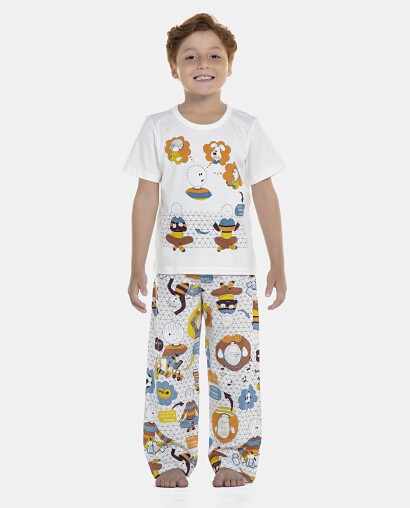 Pijama Masculino Kids Manga Curta e Calça