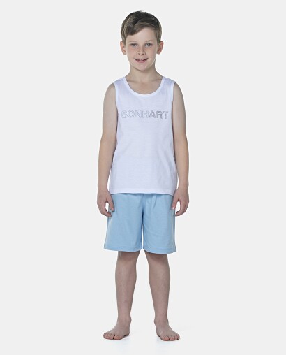 Pijama Masculino Kids  Regata e Bermuda