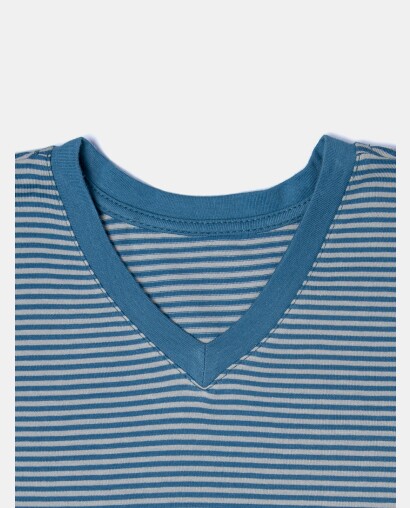 Pijama Masculino Kids Manga Curta Decote V e Bermuda