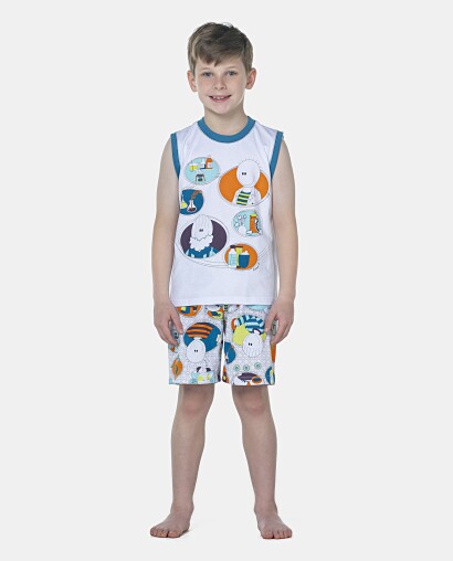 Pijama Masculino Kids Regata Machão e Bermuda