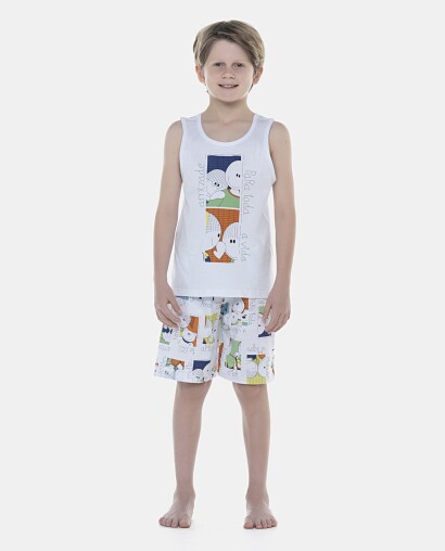 Pijama Masculino Kids  Regata e Bermuda