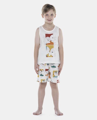 Pijama Masculino Kids  Regata e Bermuda