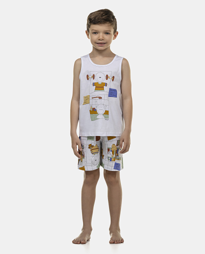 Pijama Masculino Kids  Regata e Bermuda