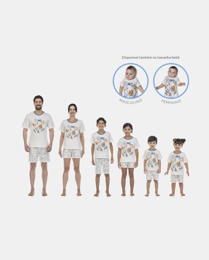 Pijama Masculino Kids Manga Curta e short
