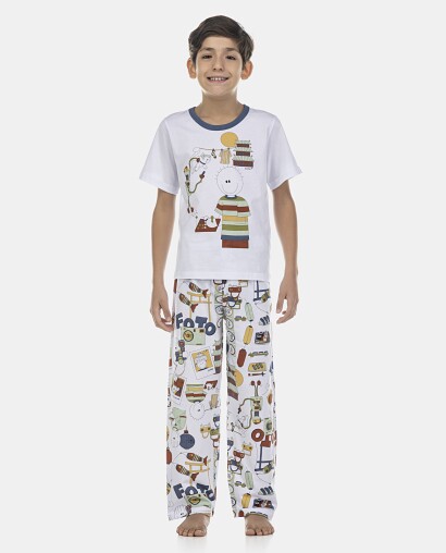 Pijama Masculino Kids Manga Curta e Calça
