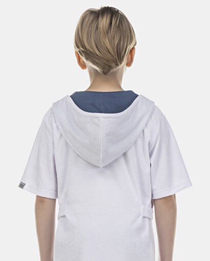 Roupão Masculino Kids Manga Curta Atoalhado Com Touca