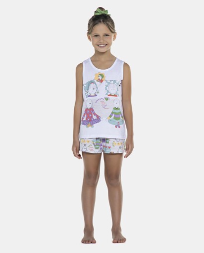 Pijama Feminino Kids Regata e Short