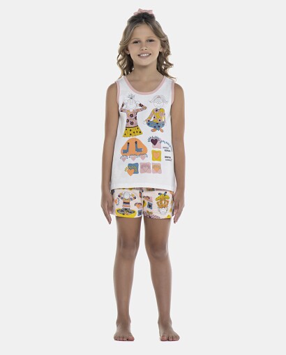 Pijama Feminino Kids Regata e Short