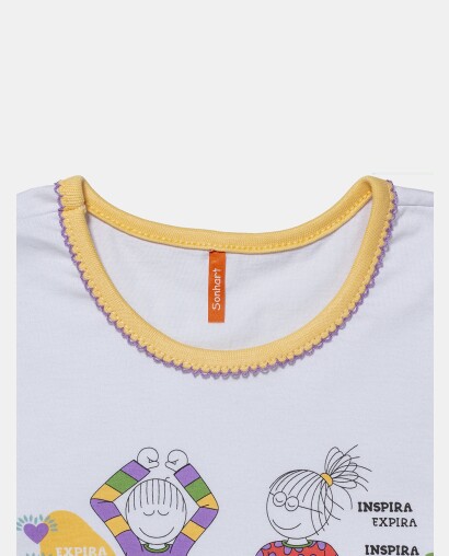 Pijama Feminino Kids Manga Longa e Calça