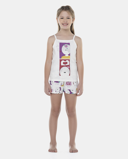Pijama Feminino Kids Alça e Short