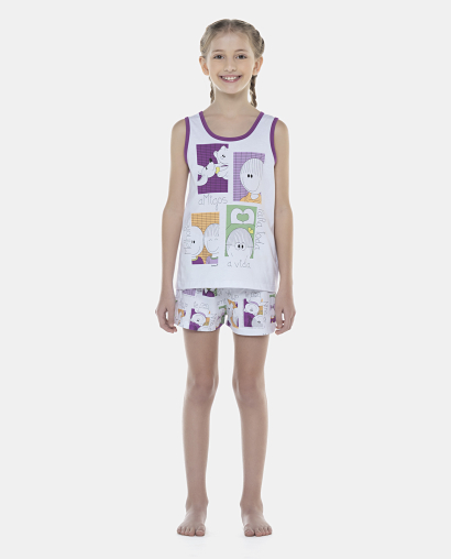 Pijama Feminino Kids Regata e Short