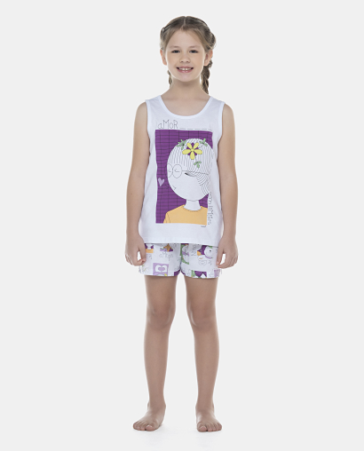 Pijama Feminino Kids Regata e Short