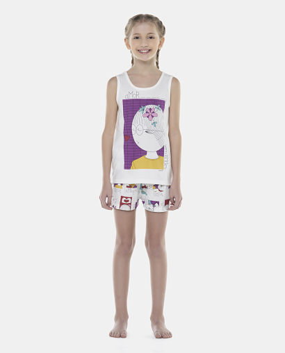 Pijama Feminino Kids Regata e Short