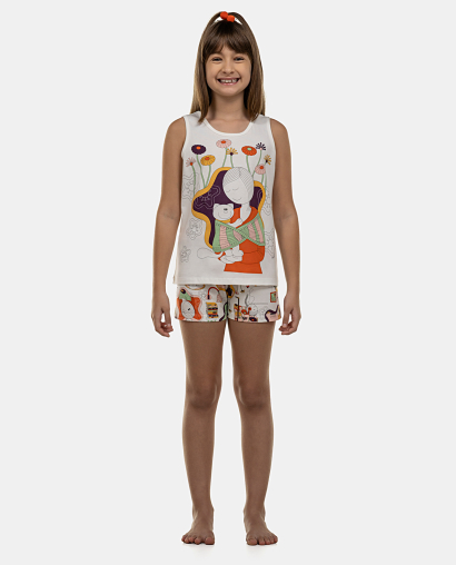 Pijama Feminino Kids Regata e Short