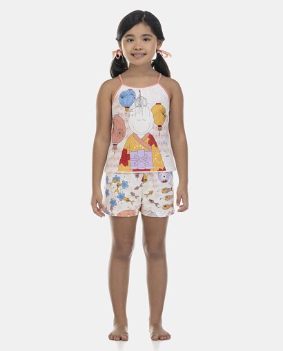 Pijama Feminino Kids Alça e Short