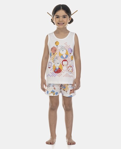 Pijama Feminino Kids Regata e Short