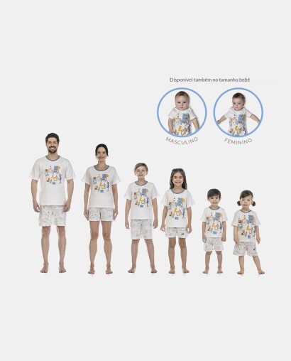 Pijama Feminino Kids Manga Curta e Short