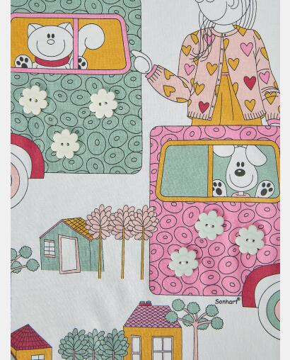 Pijama Feminino Kids Manga Longa e Calça