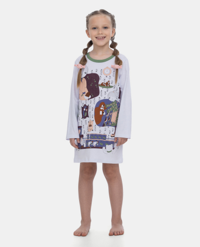 Pijama Infantil Feminino Camisão Manga Longa Pat