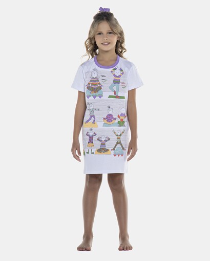 Camisão Feminino Kids Manga Curta