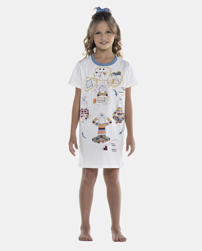 Camisão Feminino Kids Manga Curta