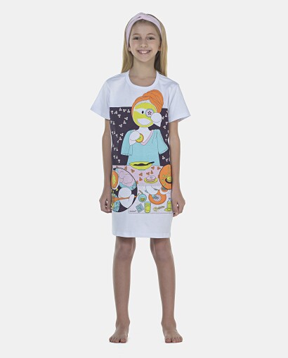 Camisão Feminino Kids Manga Curta
