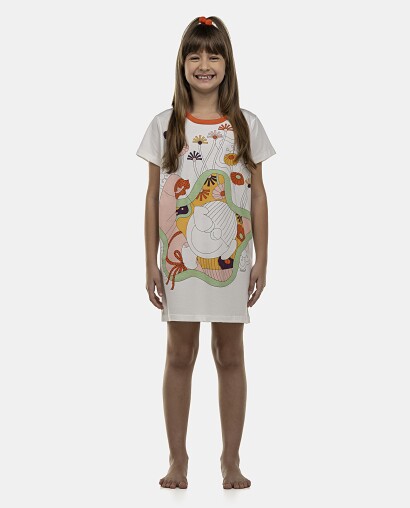 Camisão Feminino Kids Manga Curta