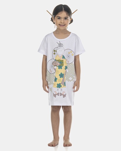 Camisão Feminino Kids Manga Curta