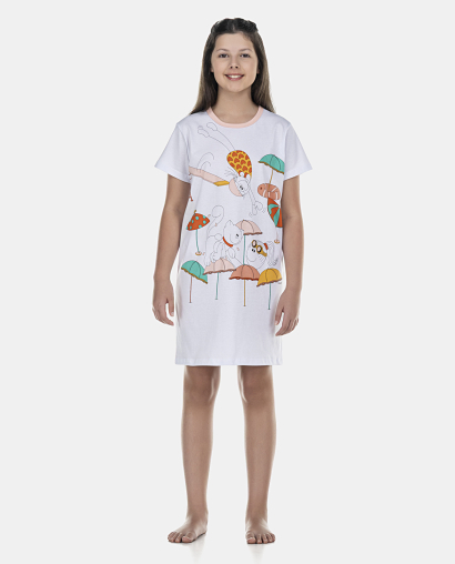 Camisão Feminino Kids Manga Curta