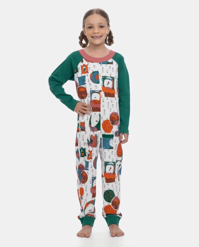 Pijama Macacão Infantil manga longa Pat e Nina