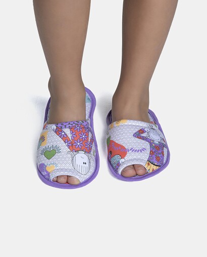 Pantufa Feminina Kids Com Abertura