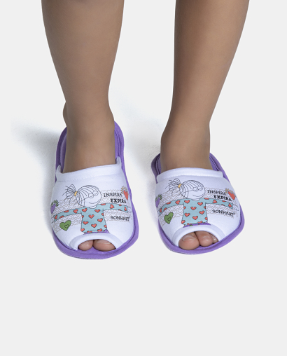 Pantufa Feminina Kids Com Abertura