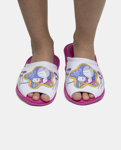 Pantufa Feminina Kids Com Abertura