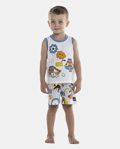 Pijama Masculino Baby Regata Machão e Bermuda
