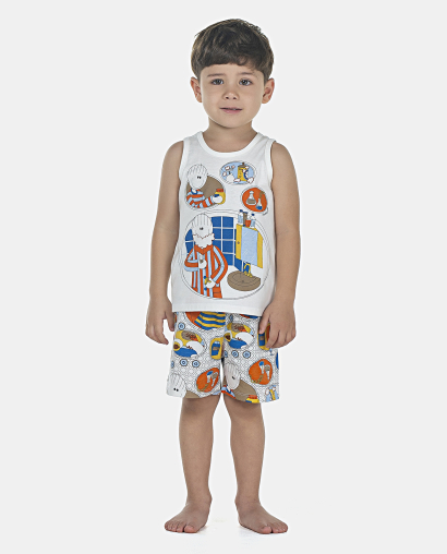Pijama Masculino Baby Regata e Bermuda