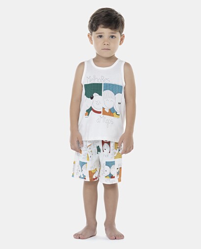 Pijama Masculino Baby Regata e Bermuda
