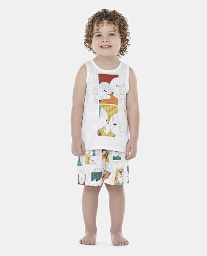 Pijama Masculino Baby Regata e Bermuda