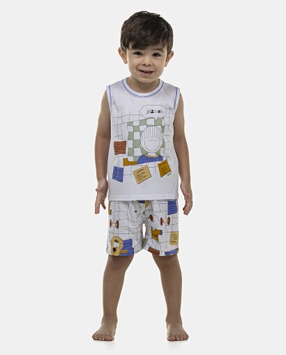 Pijama Masculino Baby Regata Machão e Bermuda
