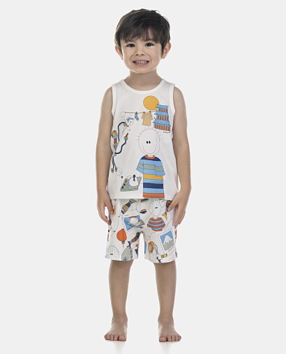 Pijama Masculino Baby Regata e Bermuda