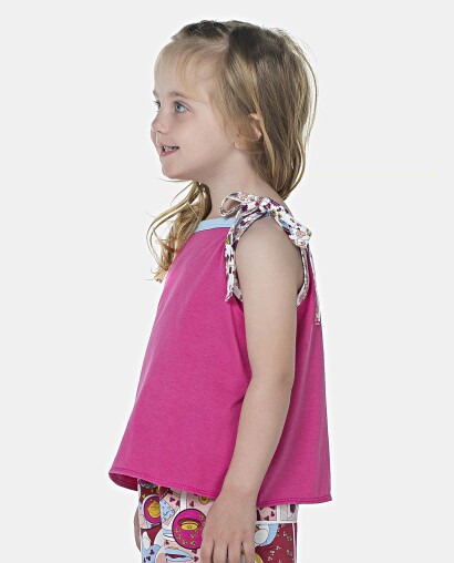 Pijama Feminino Baby Alça Amarração e Short