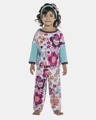 Pijama Feminino Baby Manga Longa e Calça