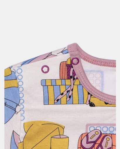 Camisão Feminino Infantil Manga Curta Tic Tac Bill e Nina