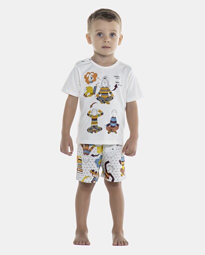 Pijama Baby Manga Curta e Short Unissex