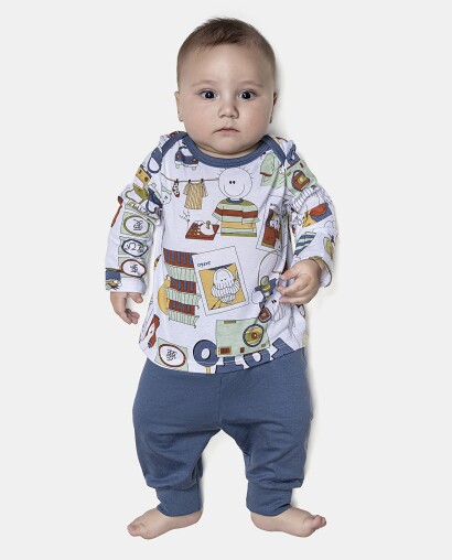 Kit Pagão Masculino Bebê Manga Longa