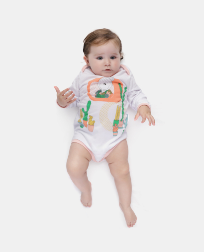 Kit Body Feminino Bebe Manga Longa