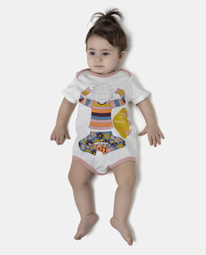Kit Body Feminino Bebe Manga Curta