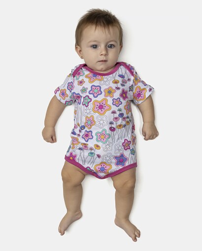 Kit Body Feminino Bebê Manga Curta